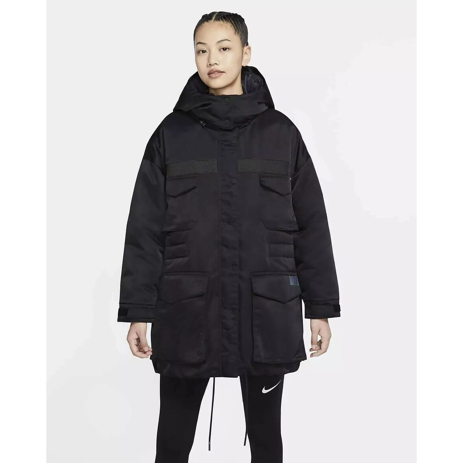 Nike Nsw City Ready Down-Fill Parka Cz1141 010 Black/Black New Women's Size Xl